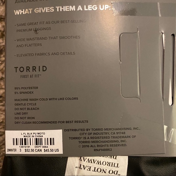 NWT TORRID Black Faux Leather Moto Leggings - Picture 10 of 11